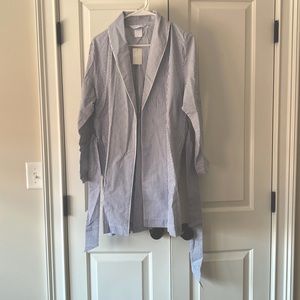 NWT The Company Store 100% Cotton Striped Bathrobe Size S